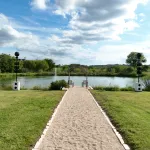 A view of the pond from the event square