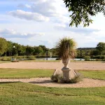 Overlooking the square and pond from the pecan tree