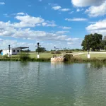 A view of the event square from the pond