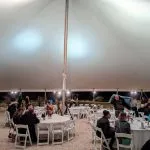 Dinner inside the tent