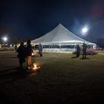 A tent for an event at Luna Gardens