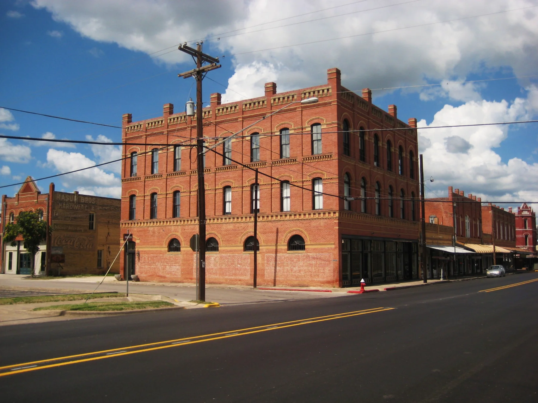 Historic storefronts around downtown Lockhart